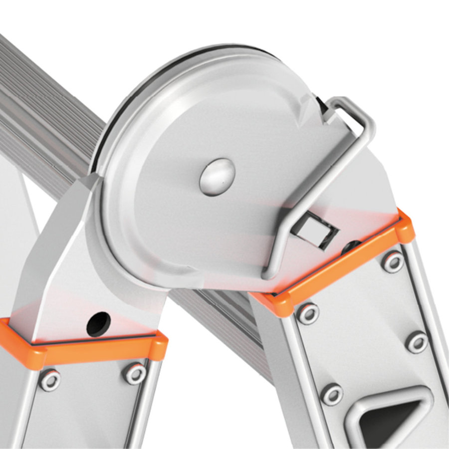 Layher Klappleiter TOPIC 6 Sprossen; Aluminiumleiter 2x6 Sprossen, klappbar, beidseitig begehbar, Länge 3.59 m