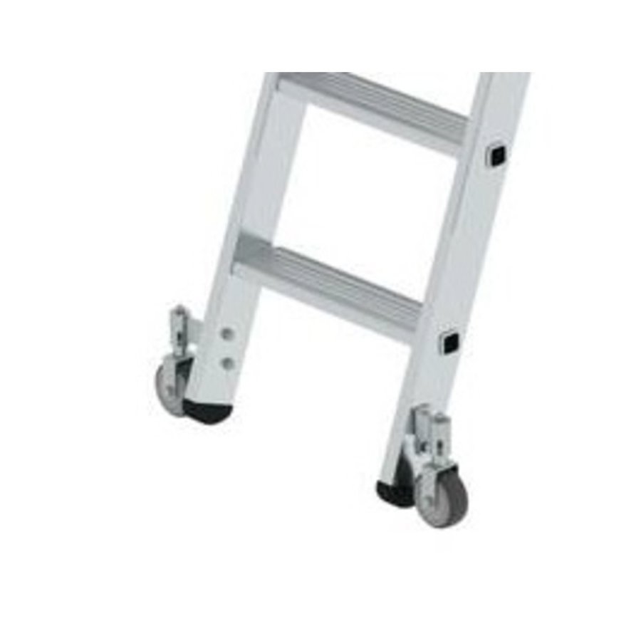 Euroline Alu-Regalleiter für Doppelregal, seitlich verschiebbar 6 Stufen