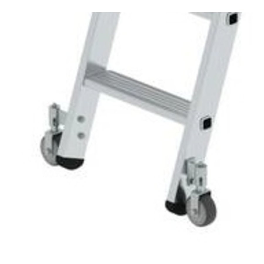 Euroline Alu-Regalleiter für Doppelregal, drehbar 11 Stufen