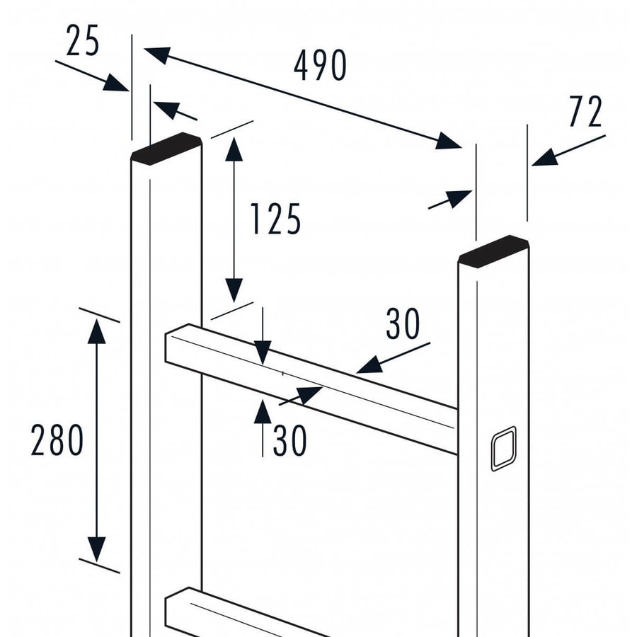 Hailo Professional Steigleiter - Außenbreite 490mm, Alu natur  2,52 m | 9 Sprossen