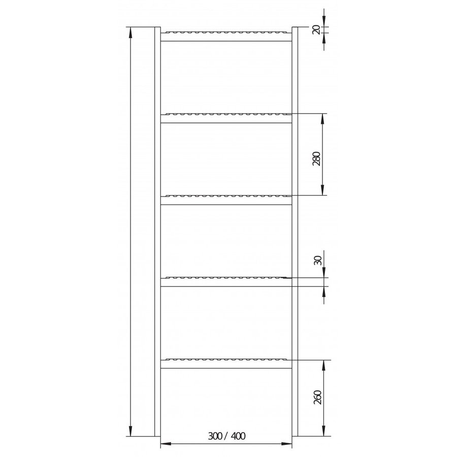 Hailo Professional Schachtleiter LW300 mm, Stahl feuerverzinkt 1.0037  0,84 m | 3 Sprossen