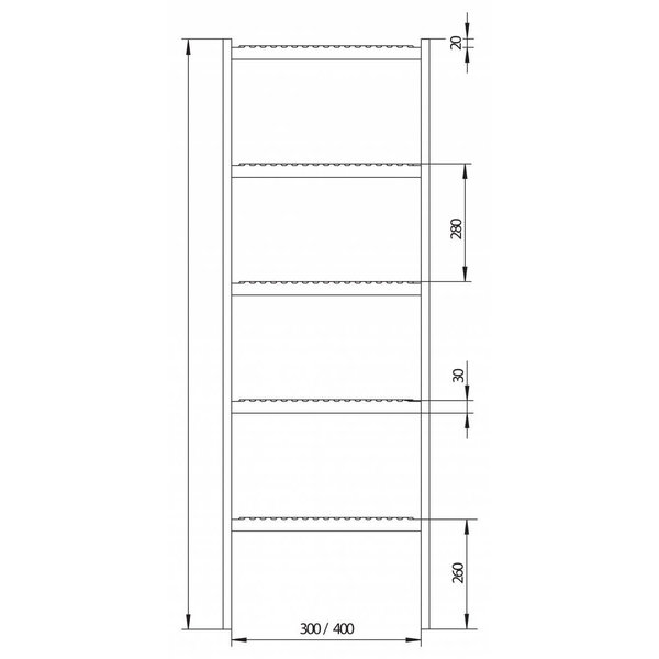 Hailo Professional Schachtleiter LW 300 mm, Edelstahl(V2A) 1,12 m | 4 Sprossen