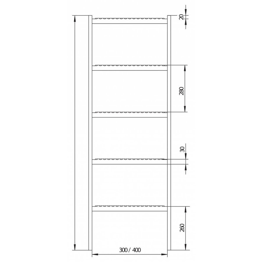 Hailo Professional Schachtleiter LW 300 mm, Edelstahl(V2A) 3,36 m | 12 Sprossen