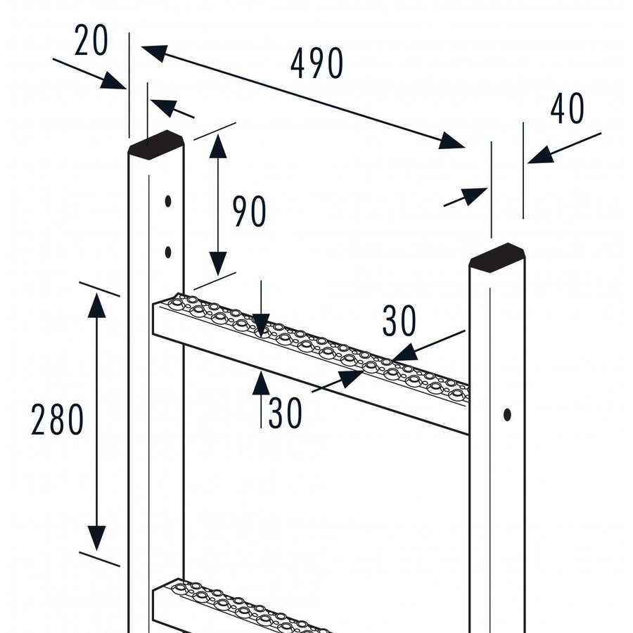 Hailo Professional Steigleiter VAO490-13, L=3640, 3,64 m | 13 Sprossen