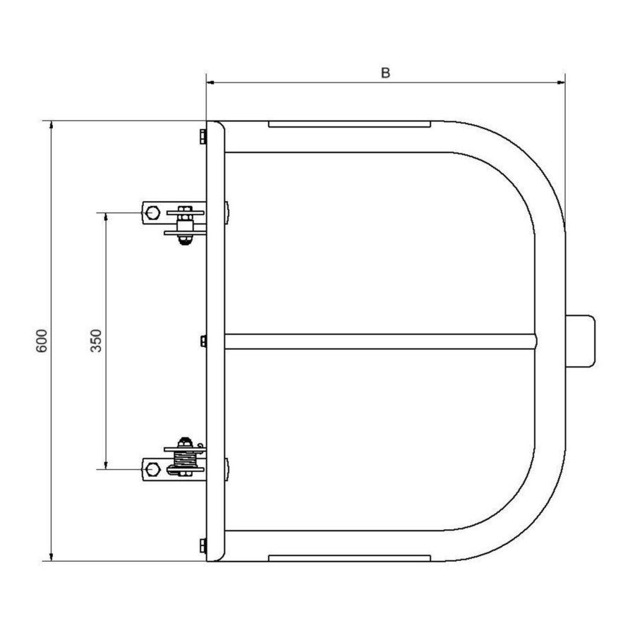 Hailo Professional Universalschranke mit Knieleiste, Rohrmontage - variabel 525-1000 mm Auminium