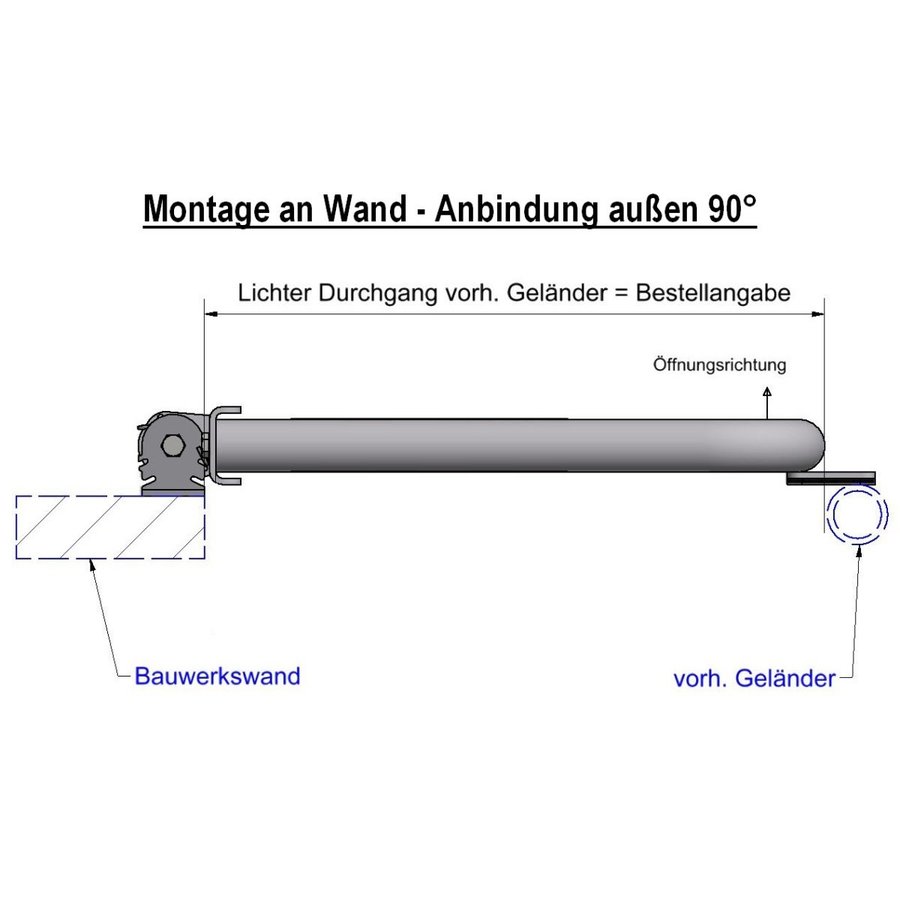 Hailo Professional Schranken mit Knieleiste an Bauwerken Aluminium