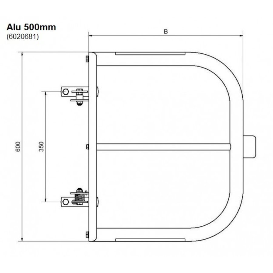 Hailo Professional Selbstschließende Sicherheitsschranke - Lichter Durchgang 500 mm Aluminium