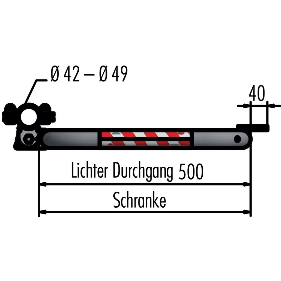 Hailo Professional Selbstschließende Sicherheitsschranke - Lichter Durchgang 500 mm Stahl verzinkt
