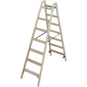 Krause STABILO Holz Stufen/Sprossen DoppelLeiter