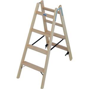 Krause STABILO Holz Stufen/Sprossen DoppelLeiter