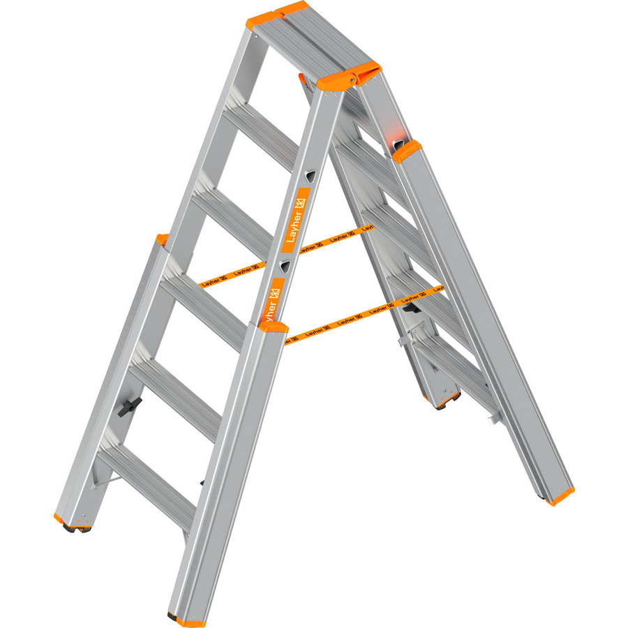Layher LE-TOPIC-TREPPENSTEHLEITER 2x5 M.STUFEN