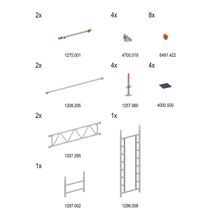 Layher Uni Standard P2 mit Treppen-Kit Standhöhe 3,73m