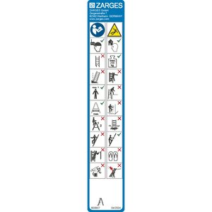 ZARGES Hinweisschild Stehleitern beids. 250 kg