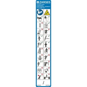 ZARGES Hinweisschild Anlegeleitern 250 kg