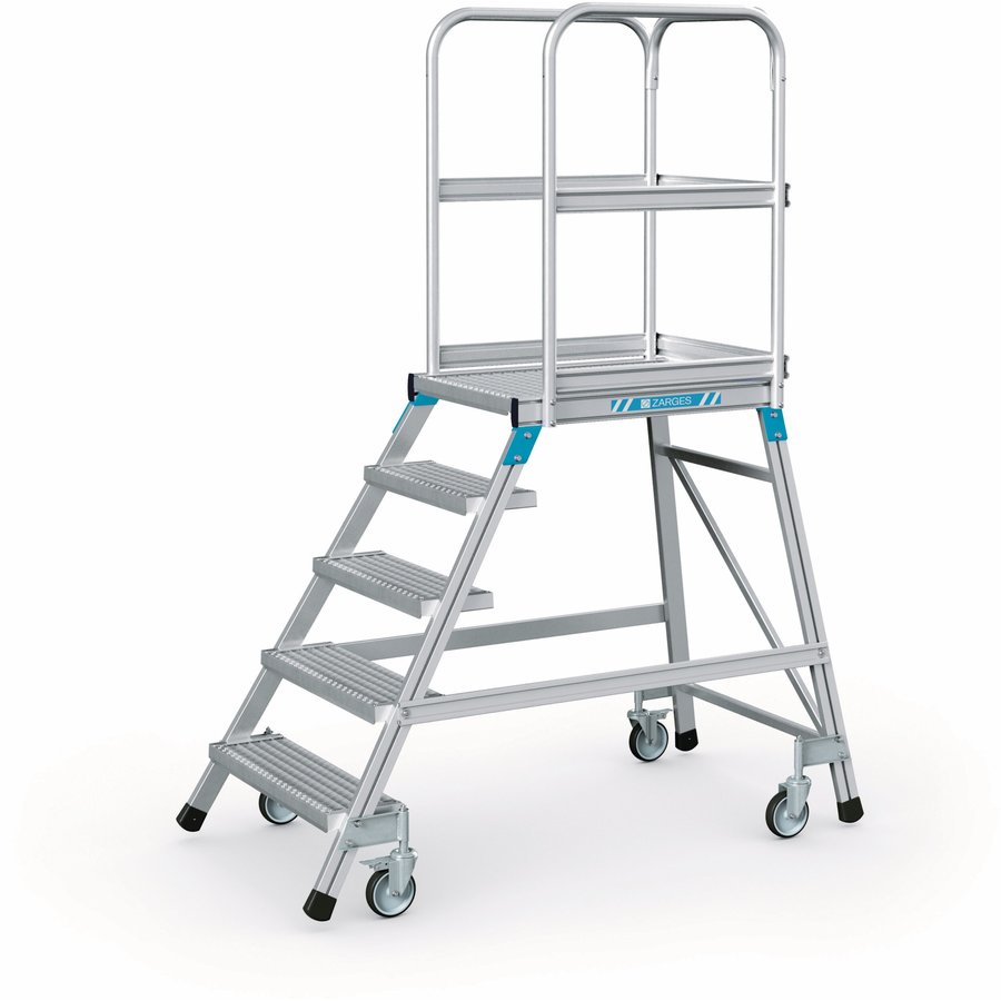 ZARGES Podesttreppe, einseitig 5 Stufen