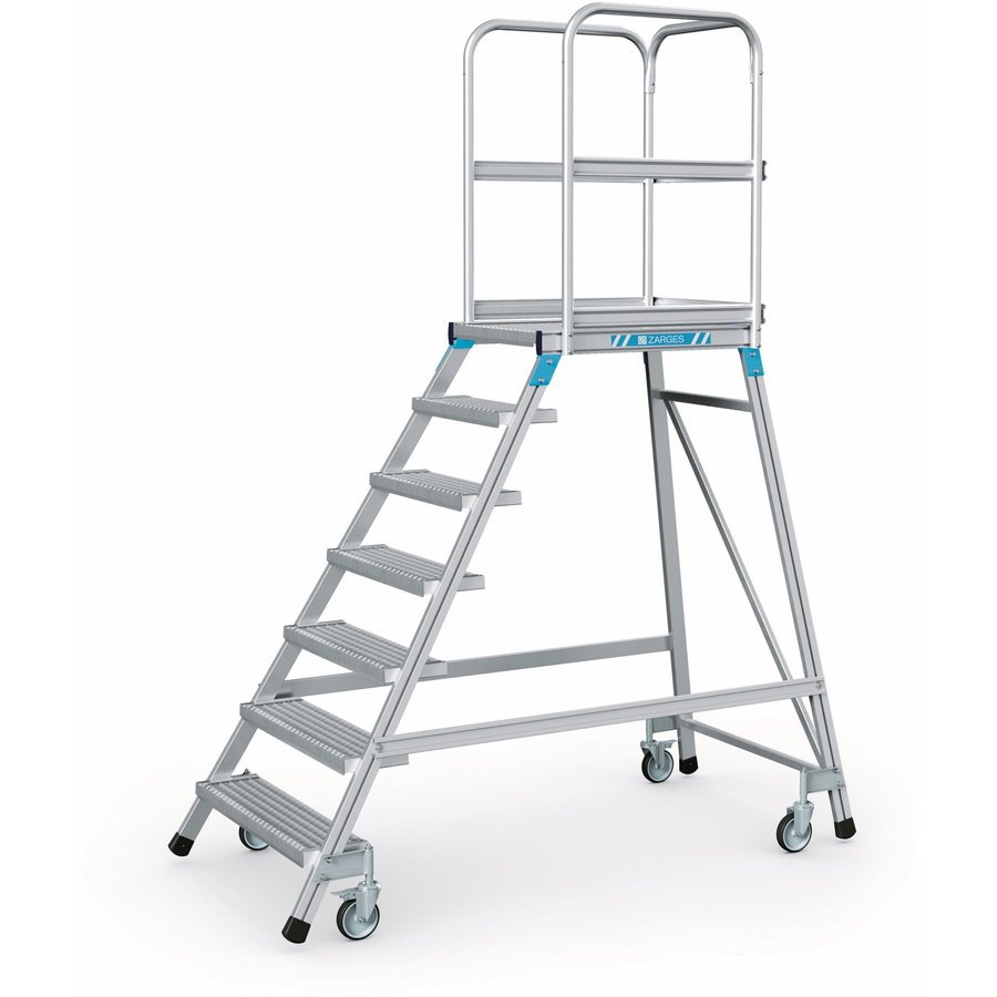 ZARGES Podesttreppe, einseitig 7 Stufen
