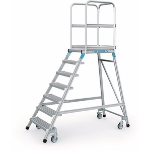 ZARGES Podesttreppe, einseitig 7 Stufen