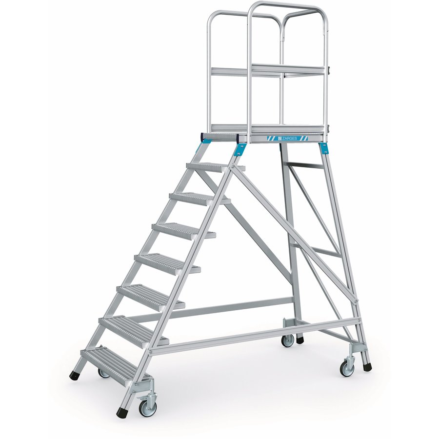 ZARGES Podesttreppe, einseitig 8 Stufen