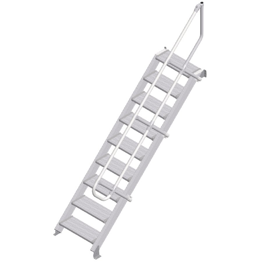 ZARGES LM-Treppe 45° 9 Stufen, 600 mm breit, Höhe 1,93 m