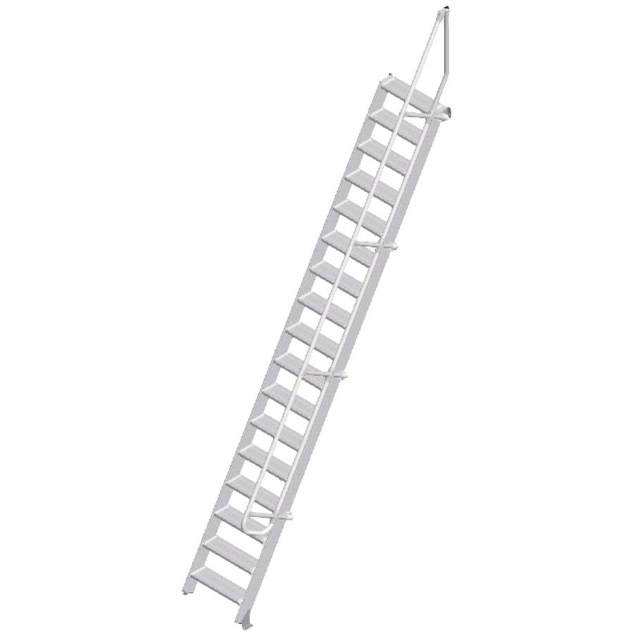 ZARGES LM-Treppe 60° 17 Stufen, 600 mm breit, Höhe 4,25 m