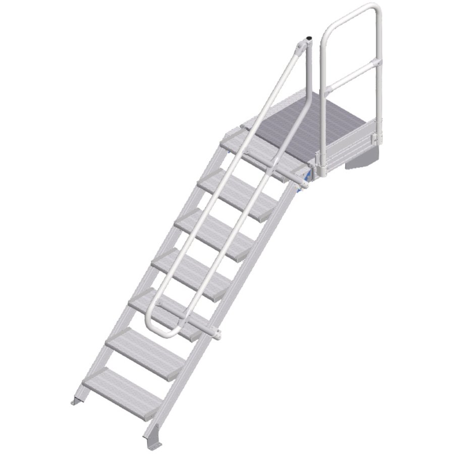 ZARGES LM-Treppe mit Plattform 45° 7 Stufen, 600 mm breit, Höhe 1,50 m