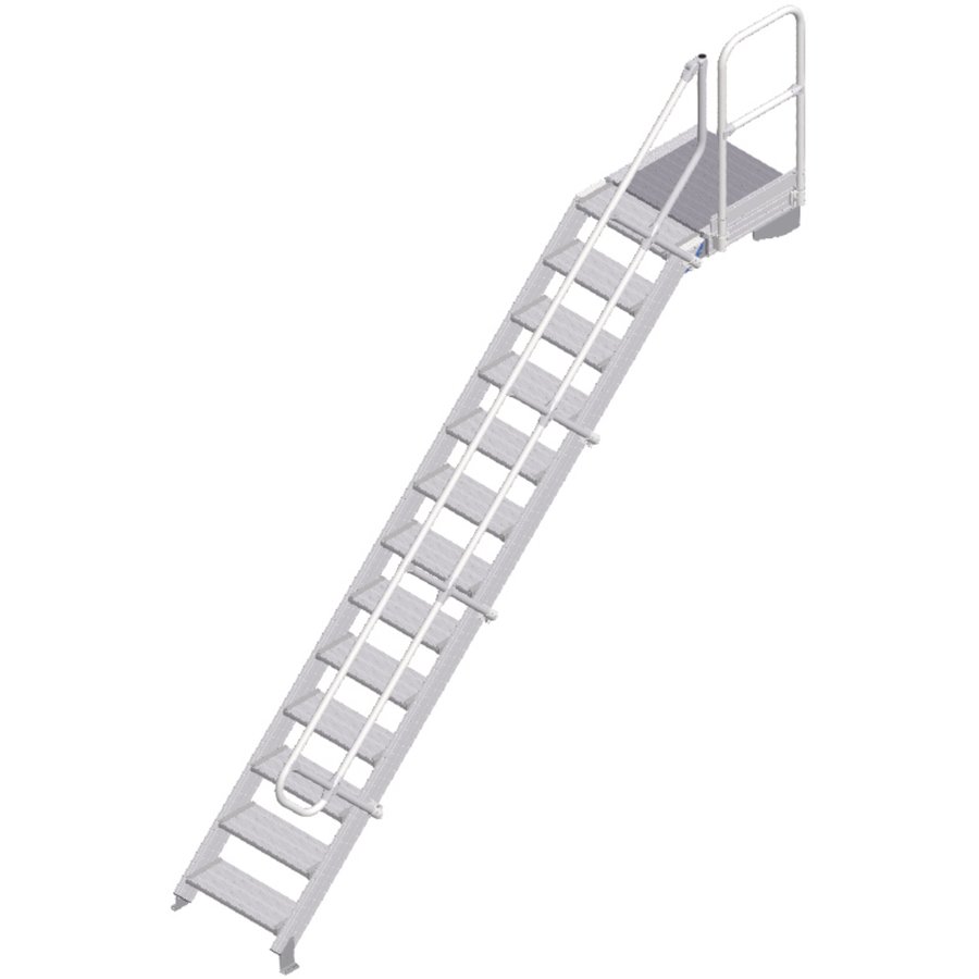 ZARGES LM-Treppe mit Plattform 45° 13 Stufen, 600 mm breit, Höhe 2,79 m