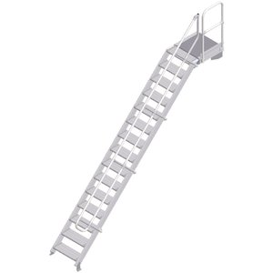 ZARGES LM-Treppe mit Plattform 45° 15 Stufen, 600 mm breit, Höhe 3,22 m