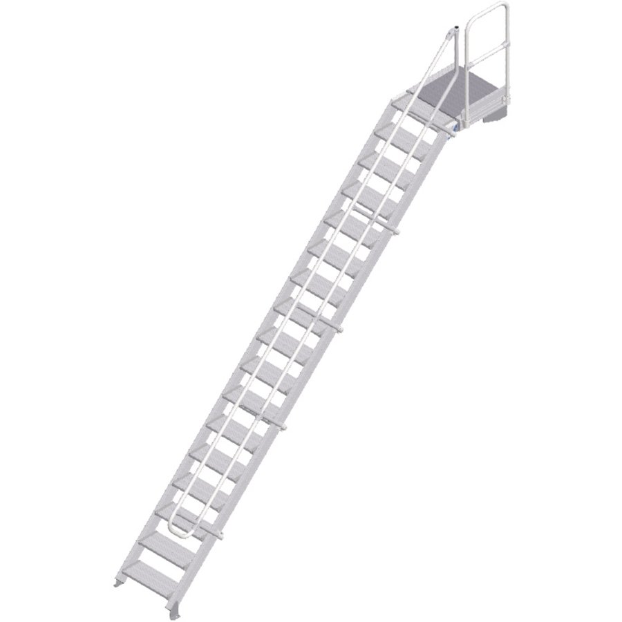 ZARGES LM-Treppe mit Plattform 45° 17 Stufen, 600 mm breit, Höhe 3,65 m