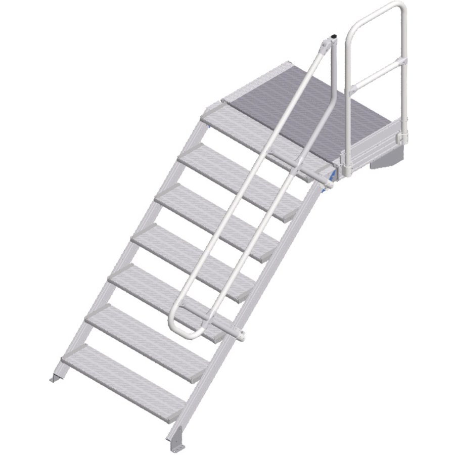 ZARGES LM-Treppe mit Plattform 45° 7 Stufen, 1000 mm breit, Höhe 1,50 m