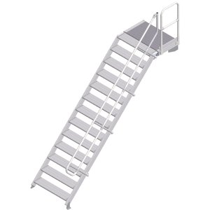 ZARGES LM-Treppe mit Plattform 45° 13 Stufen, 1000 mm breit, Höhe 2,79 m