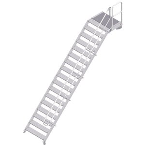 ZARGES LM-Treppe mit Plattform 45° 17 Stufen, 1000 mm breit, Höhe 3,65 m