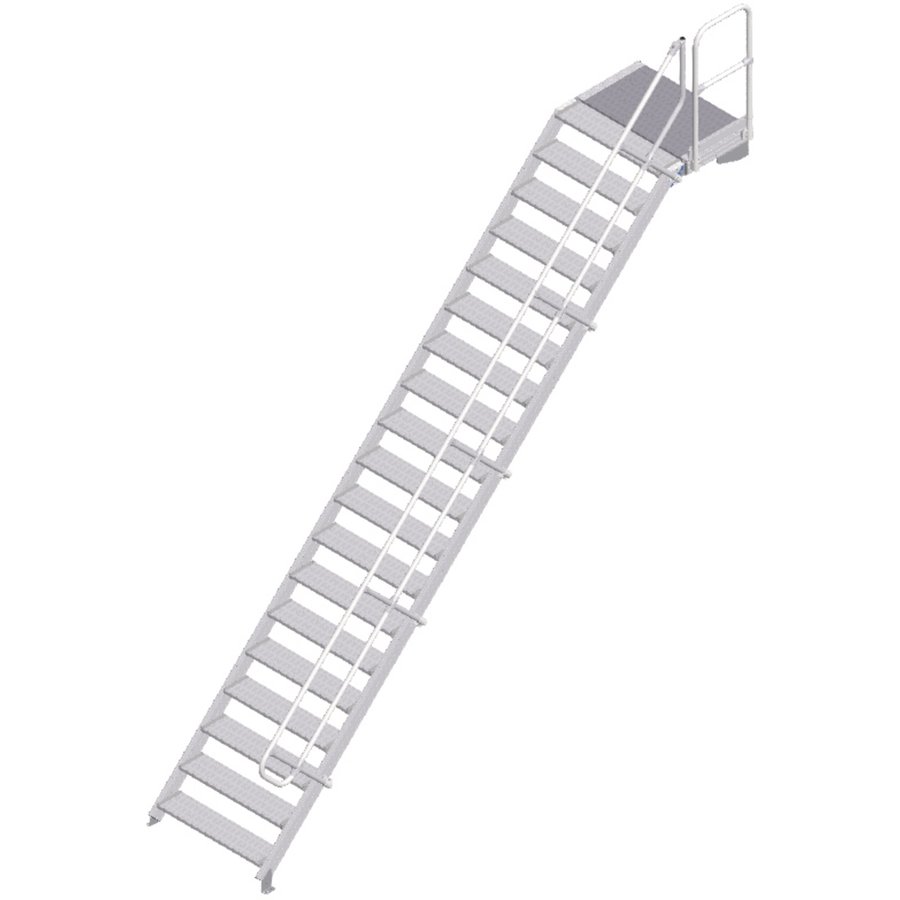 ZARGES LM-Treppe mit Plattform 45° 19 Stufen, 1000 mm breit, Höhe 4,08 m