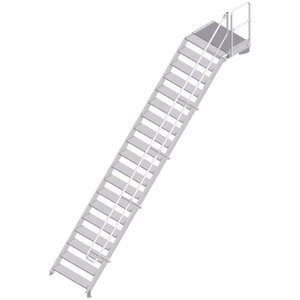 ZARGES LM-Treppe mit Plattform 45° 19 Stufen, 1000 mm breit, Höhe 4,08 m