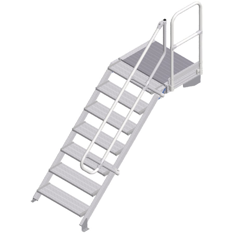 ZARGES LM-Treppe mit Plattform 45° 7 Stufen, 800 mm breit, Höhe 1,50 m
