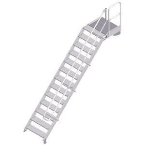 ZARGES LM-Treppe mit Plattform 45° 13 Stufen, 800 mm breit, Höhe 2,79 m