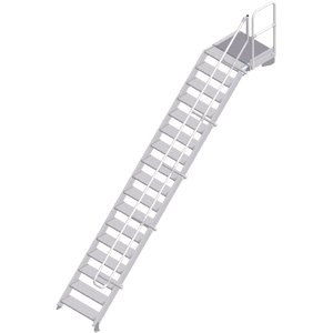 ZARGES LM-Treppe mit Plattform 45° 17 Stufen, 800 mm breit, Höhe 3,65 m
