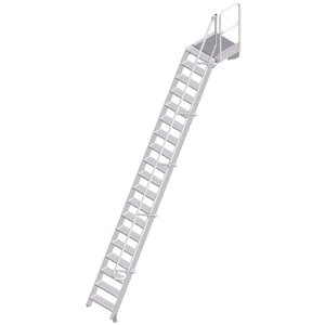 ZARGES LM-Treppe mit Plattform 60° 19 Stufen, 600 mm breit, Höhe 4,75 m
