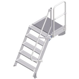 ZARGES LM-Treppe mit Plattform 60° 5 Stufen, 800 mm breit, Höhe 1,25 m