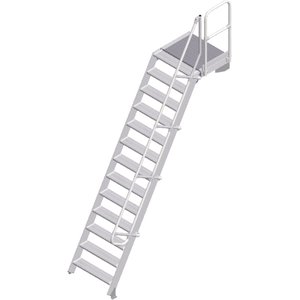 ZARGES LM-Treppe mit Plattform 60° 13 Stufen, 800 mm breit, Höhe 3,25 m