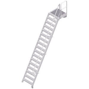 ZARGES LM-Treppe mit Plattform 60° 17 Stufen, 800 mm breit, Höhe 4,25 m
