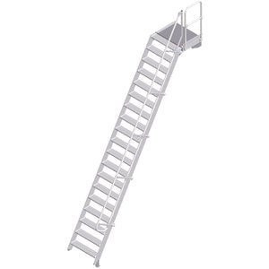 ZARGES LM-Treppe mit Plattform 60° 19 Stufen, 800 mm breit, Höhe 4,75 m