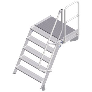 ZARGES LM-Treppe mit Plattform 60° 5 Stufen, 1000 mm breit, Höhe 1,25 m