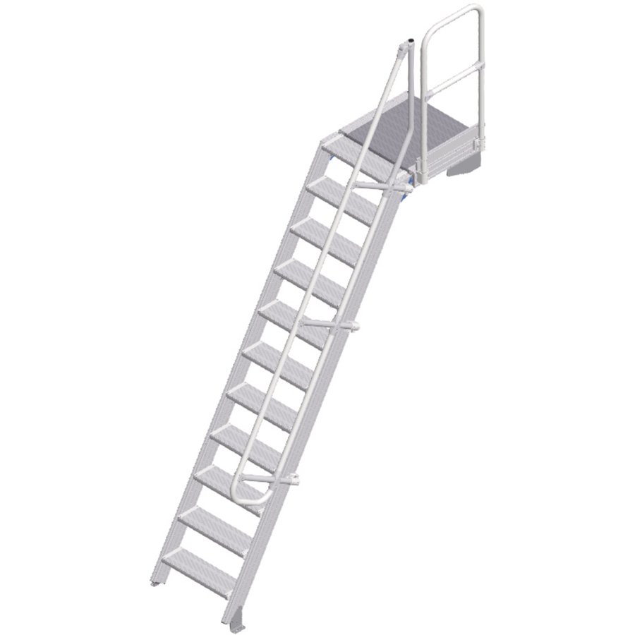 ZARGES LM-Treppe mit Plattform 60° 11 Stufen, 600 mm breit, Höhe 2,75 m