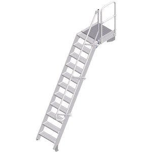 ZARGES LM-Treppe mit Plattform 60° 11 Stufen, 600 mm breit, Höhe 2,75 m