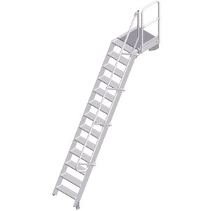 ZARGES LM-Treppe mit Plattform 60° 13 Stufen, 600 mm breit, Höhe 3,25 m