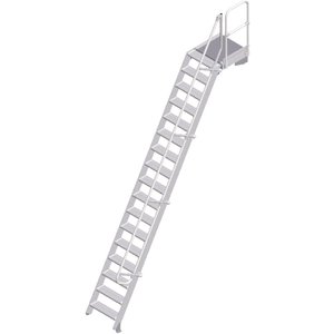 ZARGES LM-Treppe mit Plattform 60° 17 Stufen, 600 mm breit, Höhe 4,25 m