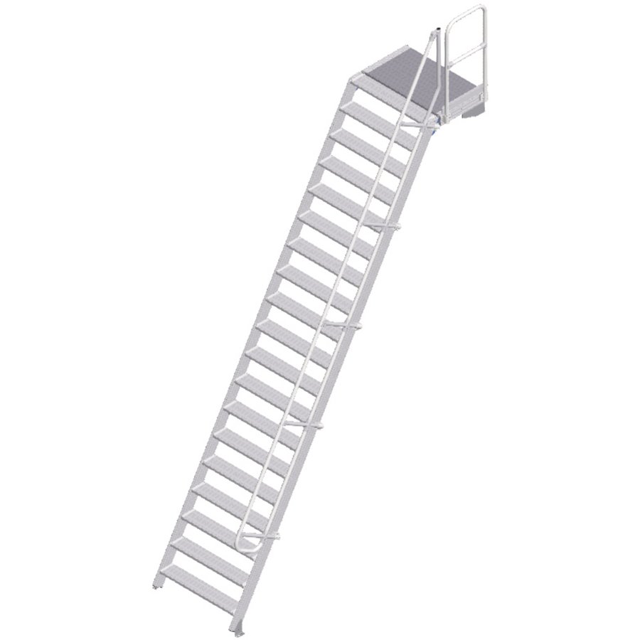 ZARGES LM-Treppe mit Plattform 60° 19 Stufen, 1000 mm breit, Höhe 4,75 m