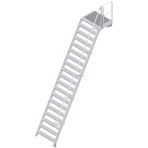 ZARGES LM-Treppe mit Plattform 60° 19 Stufen, 1000 mm breit, Höhe 4,75 m