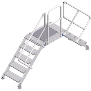 ZARGES LM-Überstieg 45° 5 Stufen, 600 mm breit, Höhe 950 mm