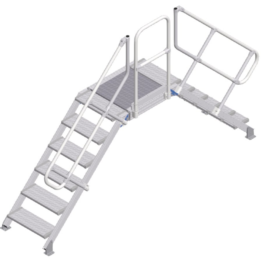 ZARGES LM-Überstieg 45° 6 Stufen, 600 mm breit, Höhe 1.170 mm